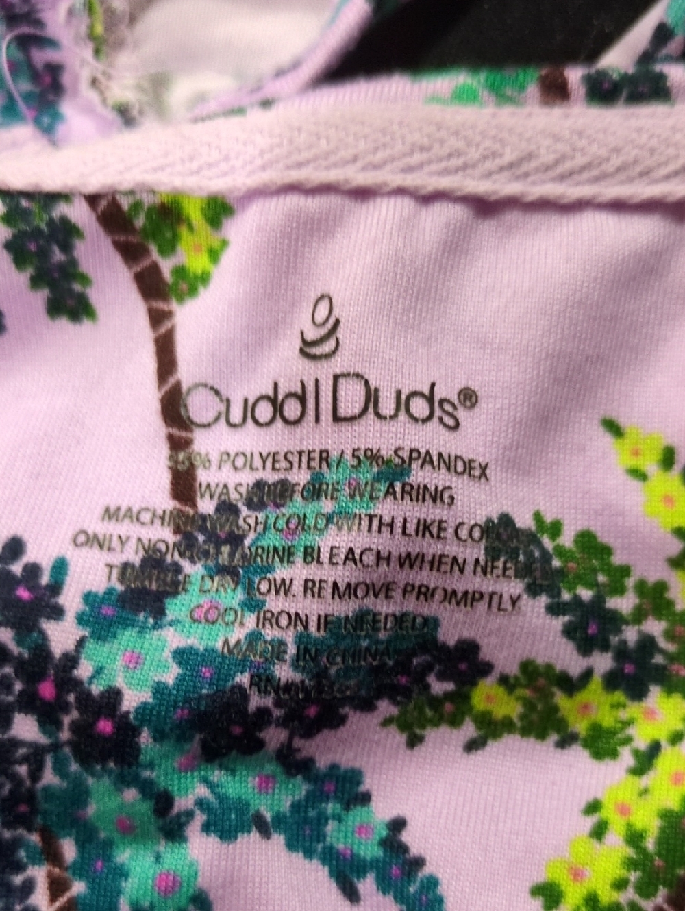 Cuddl Duds Lavender Tank & Tropical Print - Picture 2 of 5